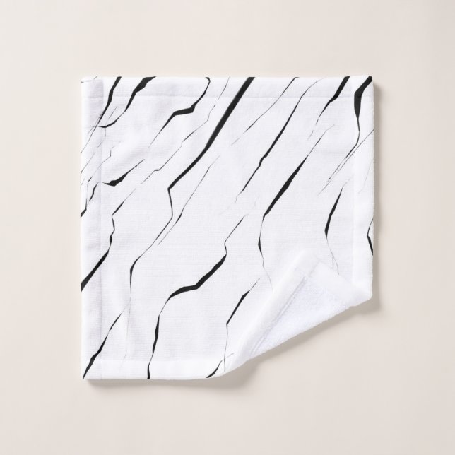 Motif en marbre blanc noir moderne (Gant de toilette)