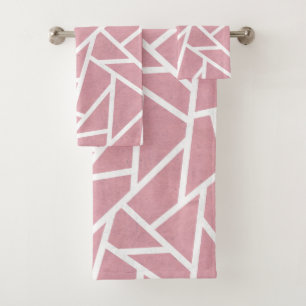 Motif en mosaïque corail et blanc