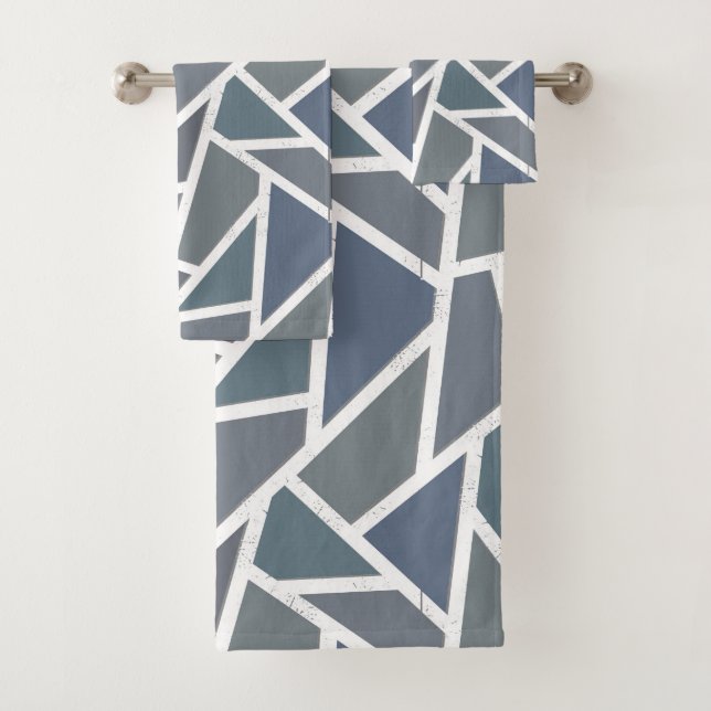 Motif en mosaïque gris bleu (En situation)