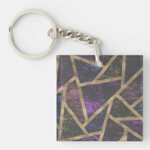 Motif en mosaïque violet et or