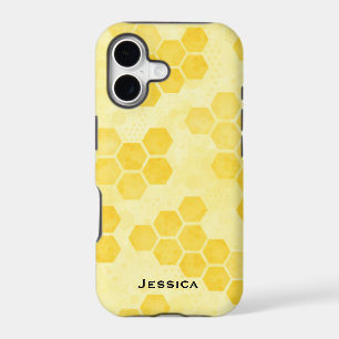 Motif en nid d'abeille jaune pastel personnalisé