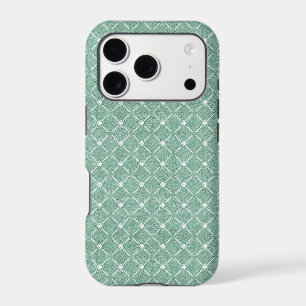 Motif en treillis velouté en vert menthe