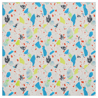 Motif en tuile Terrazzo - Neon sur tissu blanc