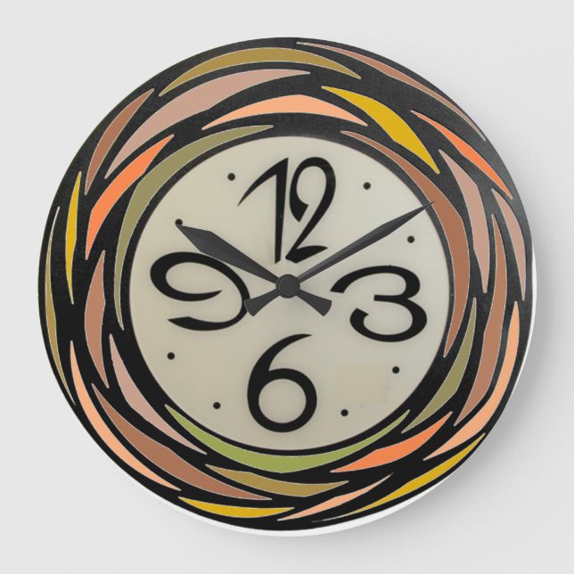 Motif en verre coloré - Horloge murale (Recto)