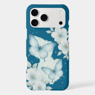 Motif esthétique floral de papillon bleu