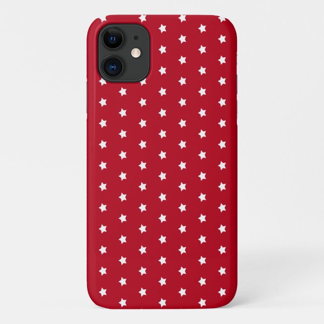 motif étoile blanche sur Coque rouge-coque iphone  (Dos)
