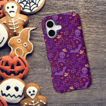 Motif Fantaisiste Orange et Violet pour Halloween