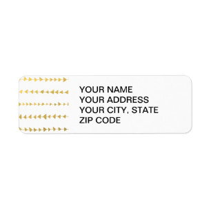 Motif Faux Gold Foil White Flèches