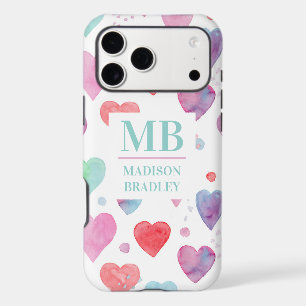 Motif Féminin à Motif de Cœur d'Amour avec Monogra