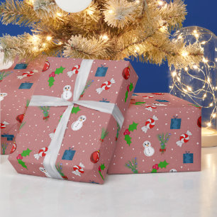 Motif festif de Noël Papier cadeau Sn mignon