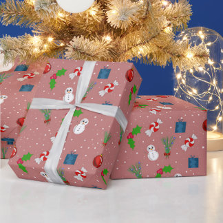 Motif festif de Noël Papier cadeau | Sn mignon