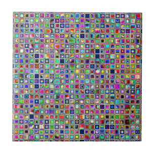 Motif Festive Arc-en-ciel texturé carreaux de mos