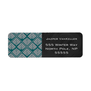 Motif feuille carré Turquoise neutre