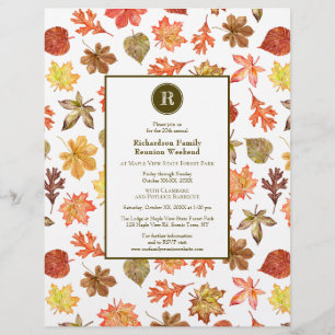 Motif Feuille d'aquarelle Automne Famille Réunion