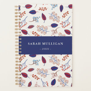 Motif Feuille de Blue & Burgundy Nature