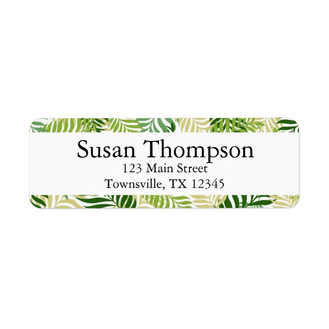 Motif Feuille de la foune botanique sur blanc (Devant)