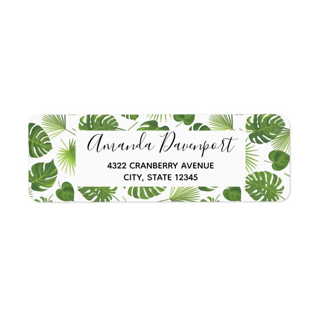 Motif Feuille élégant Green Tropical (Devant)