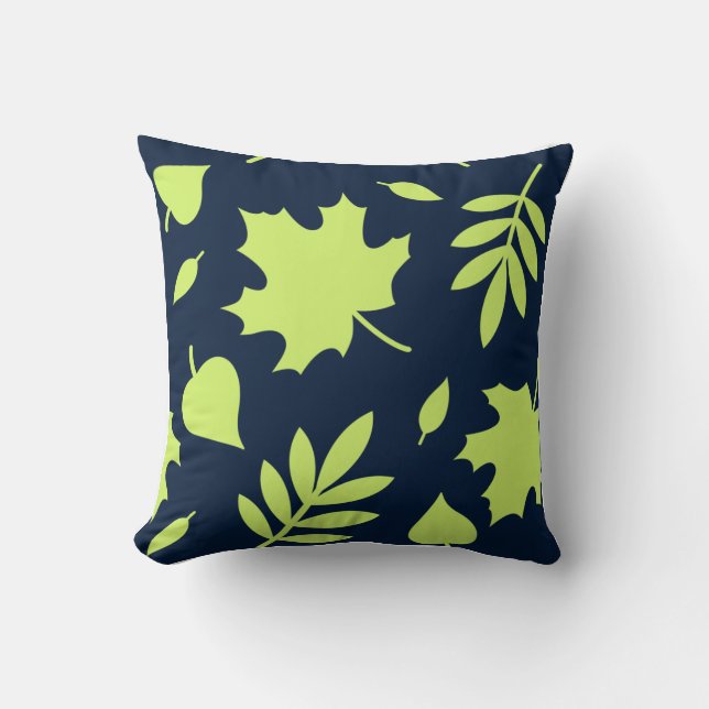 Motif Feuilles Throw Pillow (Front)