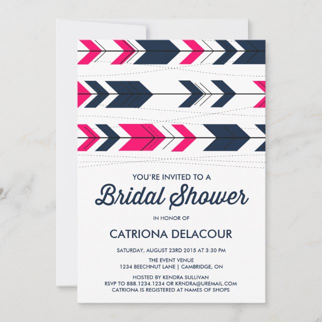 Motif Flèches Aztec | Invitation de douche nuptial (Devant)