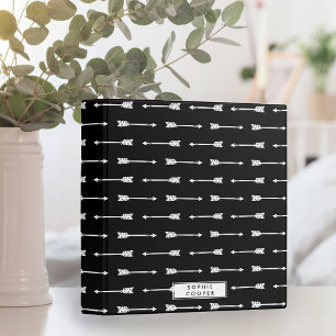 Motif Flèches noir et blanc Classeur personnalisé