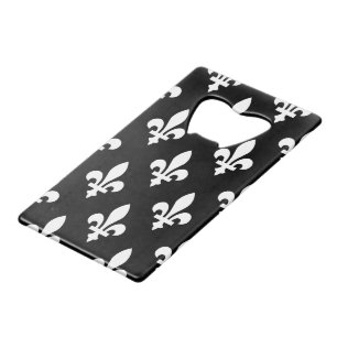 Motif Fleur de Lis, Royal Français, Blanc sur Noir
