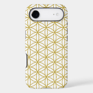 Motif Fleur de Vie – Or sur Blanc