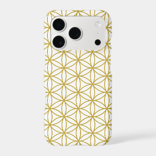 Motif Fleur de Vie – Or sur Blanc