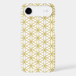 Motif Fleur de Vie – Or sur Blanc