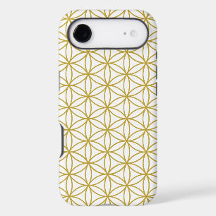 Motif Fleur de Vie – Or sur Blanc