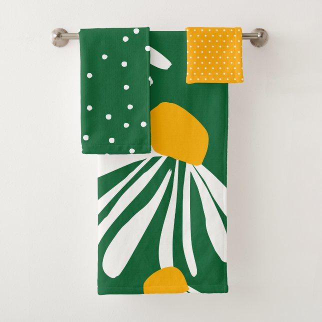 Motif Fleur Faisy Vert Jaune Gras (En situation)