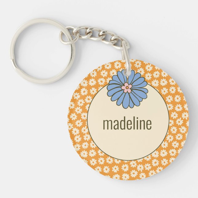 Motif Fleur Girl Orange Retro (Devant)