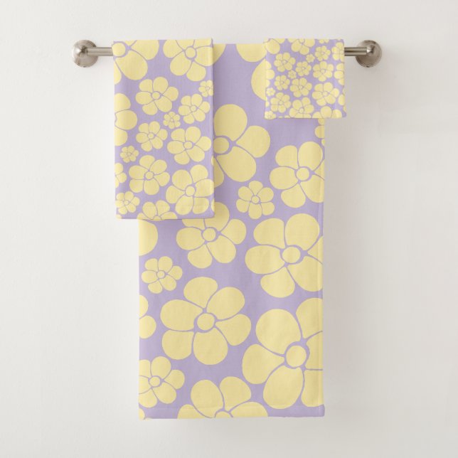 Motif Fleur - Pastel Jaune et Violet (En situation)