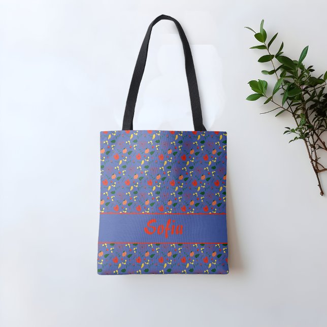 motif fleur sauvage nom de pavot bleu sac fourre-t (Créateur téléchargé)