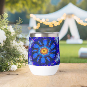 Motif Fleurs bleues Abstraites