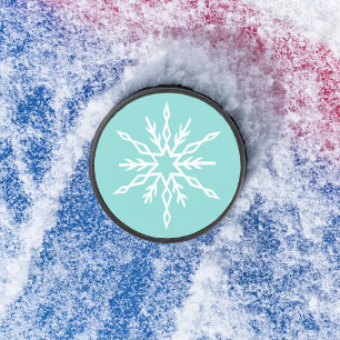 Motif Flocons de Neige Bleu Turquoise Doux Gel Hiv