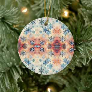 Motif Flocons de Neige Vintage - Ornement en Céram