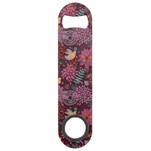 Motif floral abstrait avec des oiseaux