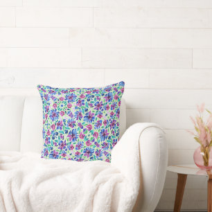 Motif floral abstrait - Coussin de jet