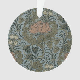 Motif floral antique victorien terre cuite sauge