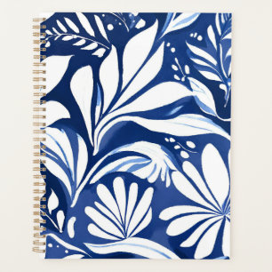 Motif floral aquarelle botanique bleu