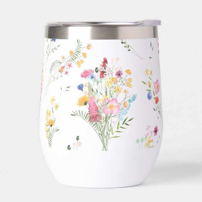 Motif floral aquarelle de fleurs sauvages (Gauche)