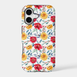 Motif floral aquarelle ensoleillé en rose jaune