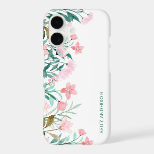Motif floral aquarelle féminin avec monogramme