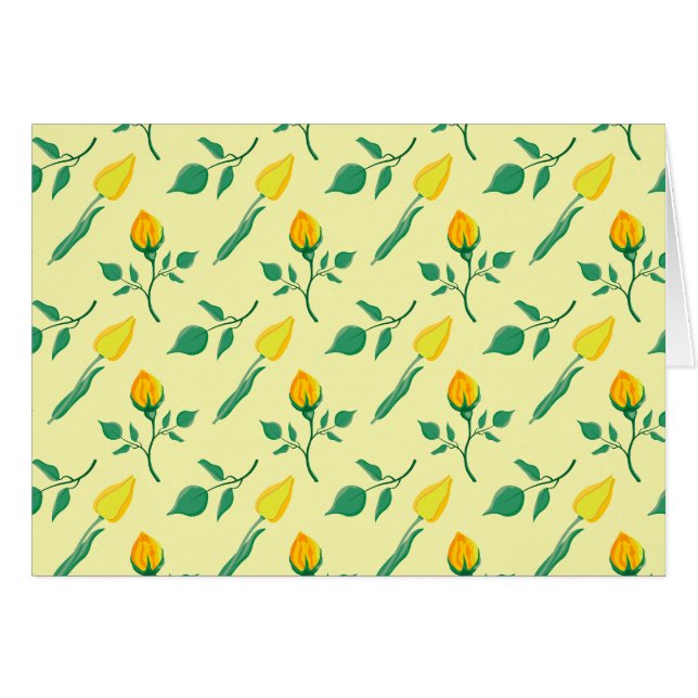 Motif floral avec rose jaune et fleurs de tulipe (Devant horizontal)