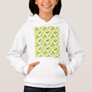 Motif floral avec rose jaune et fleurs de tulipe