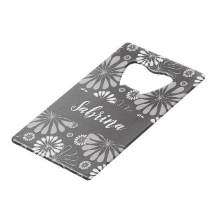 Motif floral blanc et gris