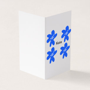 Motif floral bleu aquarelle ajouter nom texte