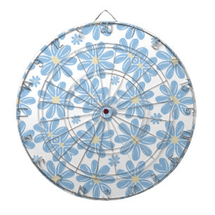 Motif floral bleu - Cible de fléchettes