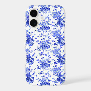 Motif floral bleu et blanc vintage