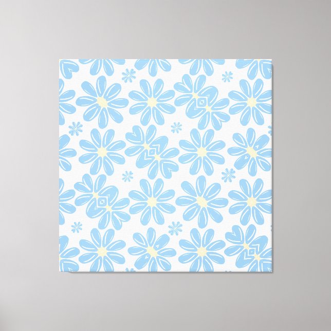 Motif Floral Bleu - Impression de toile (Recto)
